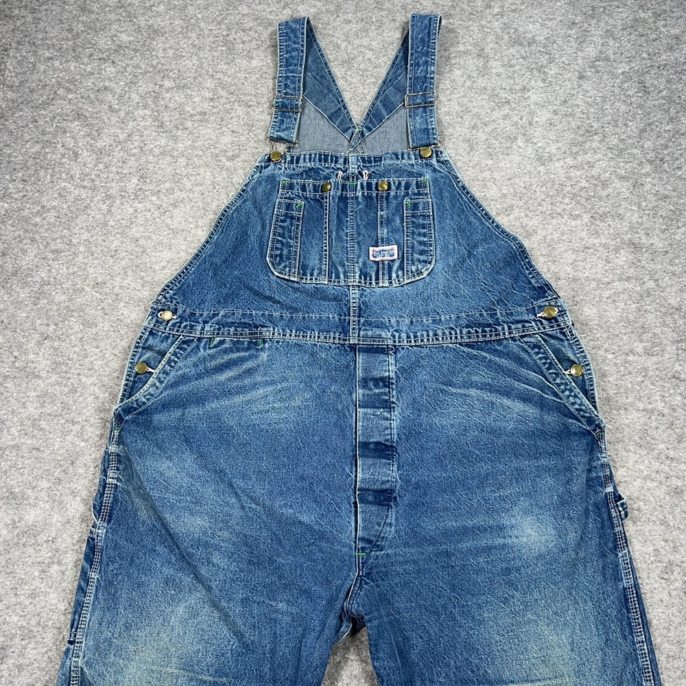 Big Smith Bib Overalls Mens 46x31Blue Denim Workwear Carpenter Made In USA